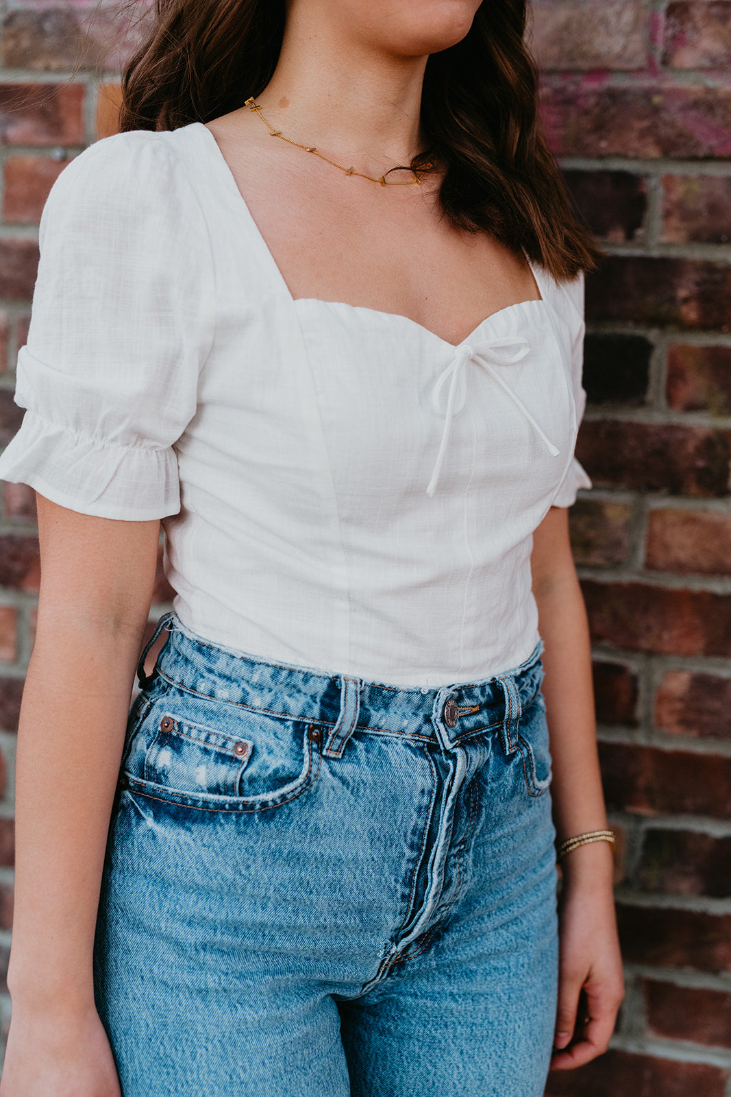 The Poppy Crop Top White
