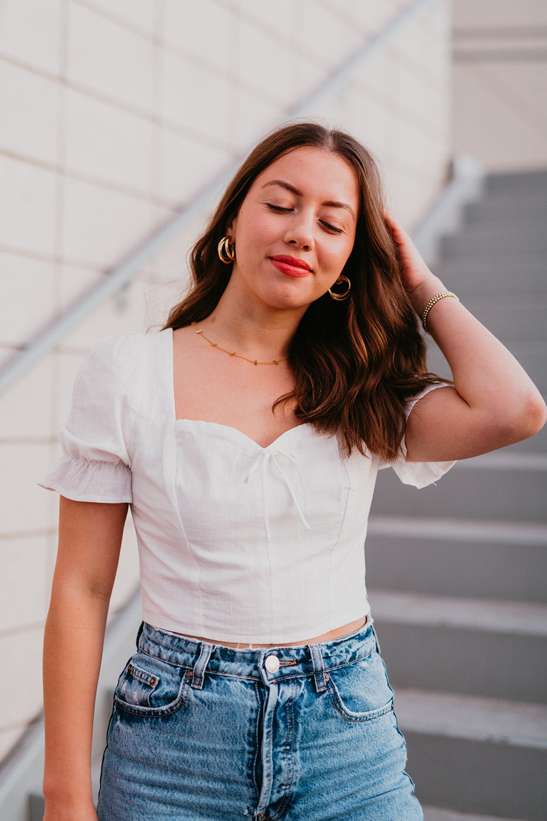 The Poppy Crop Top White
